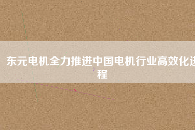 東元電機全力推進(jìn)中國電機行業(yè)高效化進(jìn)程