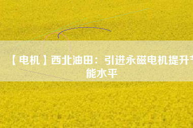 【電機】西北油田:引進(jìn)永磁電機提升節(jié)能水平 - TECO東元電機 | 變頻器·伺服電機·減速機·電機解決方案