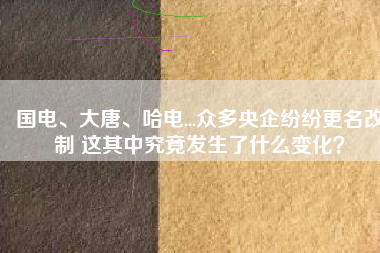 國電、大唐、哈電...眾多央企紛紛更名改制 這其中究竟發(fā)生了什么變化？
