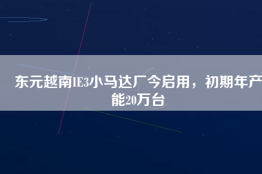 東元越南IE3小馬達(dá)廠今啟用，初期年產(chǎn)能20萬(wàn)臺(tái)