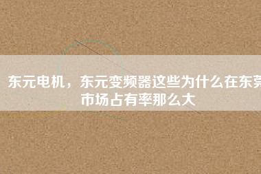東元電機(jī)，東元變頻器這些為什么在東莞市場占有率那么大