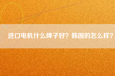 進口電機什么牌子好？韓國的怎么樣？