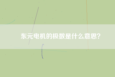 東元電機(jī)的極數(shù)是什么意思？