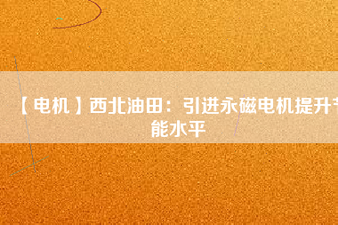 【電機】西北油田:引進(jìn)永磁電機提升節(jié)能水平 - TECO東元電機 | 變頻器·伺服電機·減速機·電機解決方案