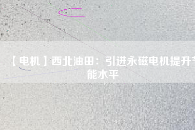 【電機】西北油田:引進(jìn)永磁電機提升節(jié)能水平 - TECO東元電機 | 變頻器·伺服電機·減速機·電機解決方案