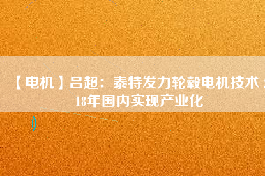 【電機】呂超：泰特發(fā)力輪轂電機技術(shù) 2018年國內(nèi)實現(xiàn)產(chǎn)業(yè)化 - TECO東元電機 | 變頻器·伺服電機·減速機·電機解決方案