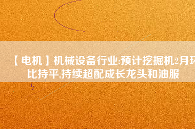 【電機(jī)】機(jī)械設(shè)備行業(yè):預(yù)計(jì)挖掘機(jī)2月環(huán)比持平,持續(xù)超配成長(zhǎng)龍頭和油服 - TECO東元電機(jī) | 變頻器·伺服電機(jī)·減速機(jī)·電機(jī)解決方案
