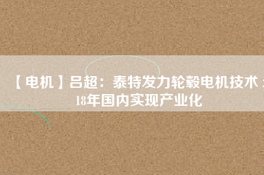 【電機】呂超：泰特發(fā)力輪轂電機技術(shù) 2018年國內(nèi)實現(xiàn)產(chǎn)業(yè)化 - TECO東元電機 | 變頻器·伺服電機·減速機·電機解決方案