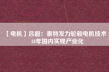 【電機】呂超：泰特發(fā)力輪轂電機技術(shù) 2018年國內(nèi)實現(xiàn)產(chǎn)業(yè)化 - TECO東元電機 | 變頻器·伺服電機·減速機·電機解決方案