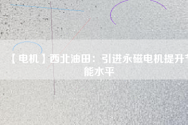 【電機】西北油田:引進(jìn)永磁電機提升節(jié)能水平 - TECO東元電機 | 變頻器·伺服電機·減速機·電機解決方案