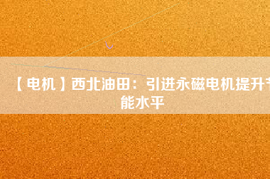 【電機】西北油田:引進(jìn)永磁電機提升節(jié)能水平 - TECO東元電機 | 變頻器·伺服電機·減速機·電機解決方案