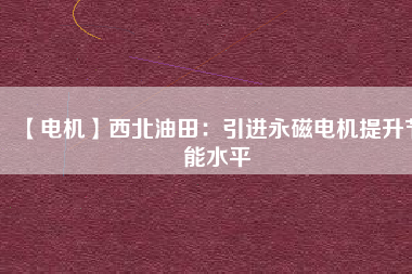 【電機】西北油田:引進(jìn)永磁電機提升節(jié)能水平 - TECO東元電機 | 變頻器·伺服電機·減速機·電機解決方案