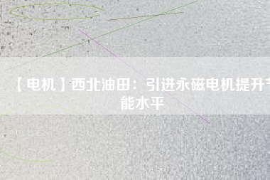 【電機】西北油田:引進(jìn)永磁電機提升節(jié)能水平 - TECO東元電機 | 變頻器·伺服電機·減速機·電機解決方案