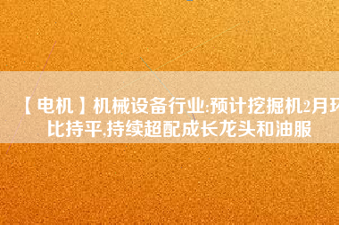 【電機(jī)】機(jī)械設(shè)備行業(yè):預(yù)計(jì)挖掘機(jī)2月環(huán)比持平,持續(xù)超配成長(zhǎng)龍頭和油服 - TECO東元電機(jī) | 變頻器·伺服電機(jī)·減速機(jī)·電機(jī)解決方案