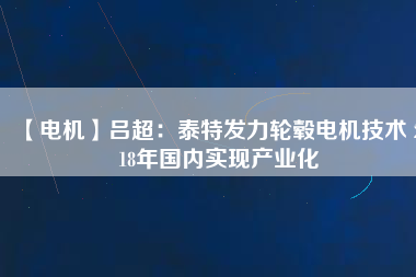 【電機】呂超：泰特發(fā)力輪轂電機技術(shù) 2018年國內(nèi)實現(xiàn)產(chǎn)業(yè)化 - TECO東元電機 | 變頻器·伺服電機·減速機·電機解決方案