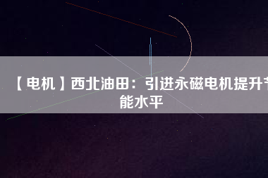 【電機】西北油田:引進(jìn)永磁電機提升節(jié)能水平 - TECO東元電機 | 變頻器·伺服電機·減速機·電機解決方案