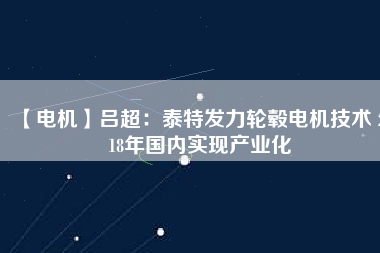 【電機】呂超：泰特發(fā)力輪轂電機技術(shù) 2018年國內(nèi)實現(xiàn)產(chǎn)業(yè)化 - TECO東元電機 | 變頻器·伺服電機·減速機·電機解決方案