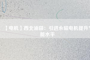 【電機】西北油田:引進(jìn)永磁電機提升節(jié)能水平 - TECO東元電機 | 變頻器·伺服電機·減速機·電機解決方案