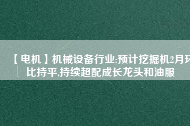【電機(jī)】機(jī)械設(shè)備行業(yè):預(yù)計(jì)挖掘機(jī)2月環(huán)比持平,持續(xù)超配成長(zhǎng)龍頭和油服 - TECO東元電機(jī) | 變頻器·伺服電機(jī)·減速機(jī)·電機(jī)解決方案