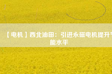 【電機】西北油田:引進(jìn)永磁電機提升節(jié)能水平 - TECO東元電機 | 變頻器·伺服電機·減速機·電機解決方案