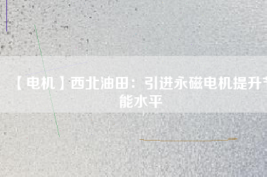 【電機】西北油田:引進(jìn)永磁電機提升節(jié)能水平 - TECO東元電機 | 變頻器·伺服電機·減速機·電機解決方案