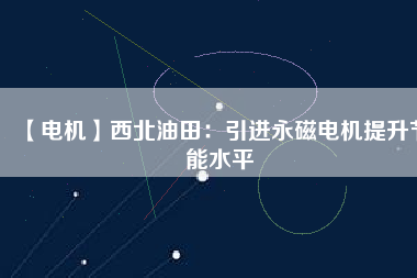 【電機】西北油田:引進(jìn)永磁電機提升節(jié)能水平 - TECO東元電機 | 變頻器·伺服電機·減速機·電機解決方案