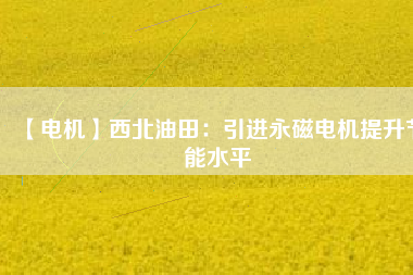 【電機】西北油田:引進(jìn)永磁電機提升節(jié)能水平 - TECO東元電機 | 變頻器·伺服電機·減速機·電機解決方案
