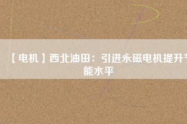 【電機】西北油田:引進(jìn)永磁電機提升節(jié)能水平 - TECO東元電機 | 變頻器·伺服電機·減速機·電機解決方案