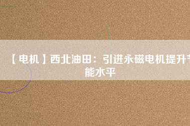 【電機】西北油田:引進(jìn)永磁電機提升節(jié)能水平 - TECO東元電機 | 變頻器·伺服電機·減速機·電機解決方案