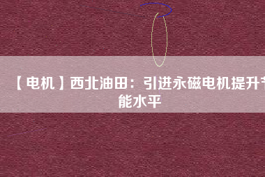 【電機】西北油田:引進(jìn)永磁電機提升節(jié)能水平 - TECO東元電機 | 變頻器·伺服電機·減速機·電機解決方案