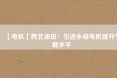 【電機】西北油田:引進(jìn)永磁電機提升節(jié)能水平 - TECO東元電機 | 變頻器·伺服電機·減速機·電機解決方案