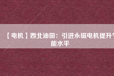 【電機】西北油田:引進(jìn)永磁電機提升節(jié)能水平 - TECO東元電機 | 變頻器·伺服電機·減速機·電機解決方案