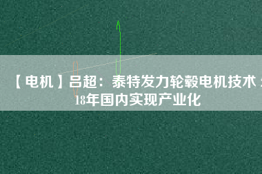 【電機】呂超：泰特發(fā)力輪轂電機技術(shù) 2018年國內(nèi)實現(xiàn)產(chǎn)業(yè)化 - TECO東元電機 | 變頻器·伺服電機·減速機·電機解決方案