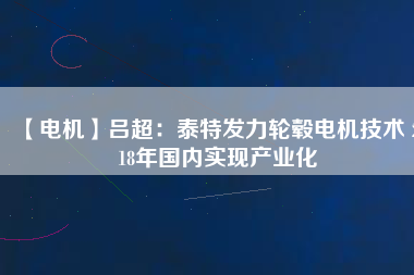 【電機】呂超：泰特發(fā)力輪轂電機技術(shù) 2018年國內(nèi)實現(xiàn)產(chǎn)業(yè)化 - TECO東元電機 | 變頻器·伺服電機·減速機·電機解決方案
