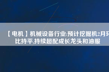 【電機(jī)】機(jī)械設(shè)備行業(yè):預(yù)計(jì)挖掘機(jī)2月環(huán)比持平,持續(xù)超配成長(zhǎng)龍頭和油服 - TECO東元電機(jī) | 變頻器·伺服電機(jī)·減速機(jī)·電機(jī)解決方案