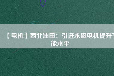 【電機】西北油田:引進(jìn)永磁電機提升節(jié)能水平 - TECO東元電機 | 變頻器·伺服電機·減速機·電機解決方案
