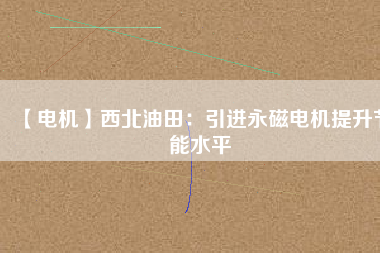【電機】西北油田:引進(jìn)永磁電機提升節(jié)能水平 - TECO東元電機 | 變頻器·伺服電機·減速機·電機解決方案