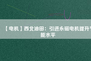【電機】西北油田:引進(jìn)永磁電機提升節(jié)能水平 - TECO東元電機 | 變頻器·伺服電機·減速機·電機解決方案