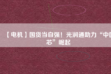 【電機】國貨當(dāng)自強！光潤通助力“中國芯”崛起 - TECO東元電機 | 變頻器·伺服電機·減速機·電機解決方案