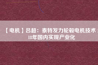 【電機】呂超：泰特發(fā)力輪轂電機技術(shù) 2018年國內(nèi)實現(xiàn)產(chǎn)業(yè)化 - TECO東元電機 | 變頻器·伺服電機·減速機·電機解決方案