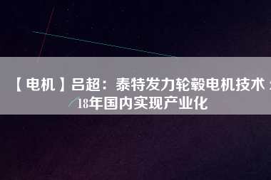 【電機】呂超：泰特發(fā)力輪轂電機技術(shù) 2018年國內(nèi)實現(xiàn)產(chǎn)業(yè)化 - TECO東元電機 | 變頻器·伺服電機·減速機·電機解決方案
