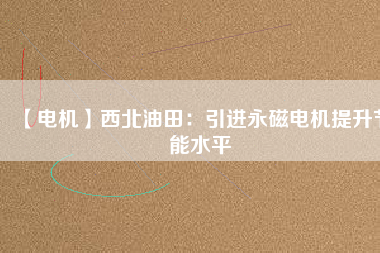 【電機】西北油田:引進(jìn)永磁電機提升節(jié)能水平 - TECO東元電機 | 變頻器·伺服電機·減速機·電機解決方案
