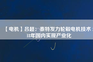 【電機】呂超：泰特發(fā)力輪轂電機技術(shù) 2018年國內(nèi)實現(xiàn)產(chǎn)業(yè)化 - TECO東元電機 | 變頻器·伺服電機·減速機·電機解決方案