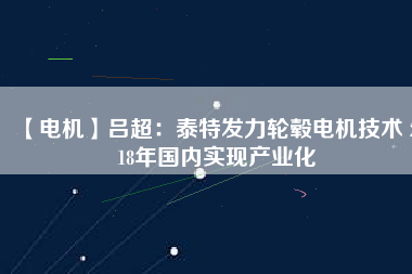 【電機】呂超：泰特發(fā)力輪轂電機技術(shù) 2018年國內(nèi)實現(xiàn)產(chǎn)業(yè)化 - TECO東元電機 | 變頻器·伺服電機·減速機·電機解決方案