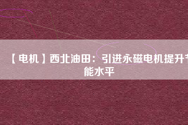 【電機】西北油田:引進(jìn)永磁電機提升節(jié)能水平 - TECO東元電機 | 變頻器·伺服電機·減速機·電機解決方案