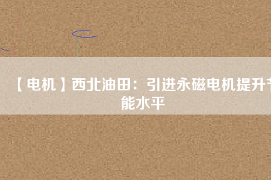 【電機】西北油田:引進(jìn)永磁電機提升節(jié)能水平 - TECO東元電機 | 變頻器·伺服電機·減速機·電機解決方案