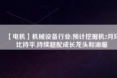 【電機(jī)】機(jī)械設(shè)備行業(yè):預(yù)計(jì)挖掘機(jī)2月環(huán)比持平,持續(xù)超配成長(zhǎng)龍頭和油服 - TECO東元電機(jī) | 變頻器·伺服電機(jī)·減速機(jī)·電機(jī)解決方案