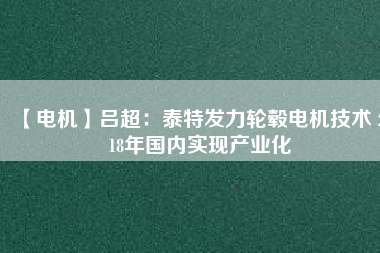 【電機】呂超：泰特發(fā)力輪轂電機技術(shù) 2018年國內(nèi)實現(xiàn)產(chǎn)業(yè)化 - TECO東元電機 | 變頻器·伺服電機·減速機·電機解決方案
