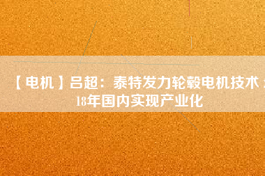 【電機】呂超：泰特發(fā)力輪轂電機技術(shù) 2018年國內(nèi)實現(xiàn)產(chǎn)業(yè)化 - TECO東元電機 | 變頻器·伺服電機·減速機·電機解決方案