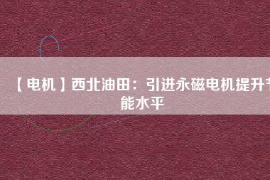 【電機】西北油田:引進(jìn)永磁電機提升節(jié)能水平 - TECO東元電機 | 變頻器·伺服電機·減速機·電機解決方案